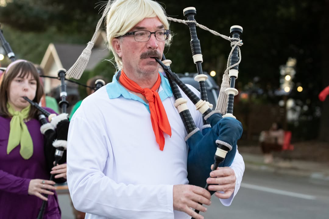 Pipe Major Matthew Beall having fun